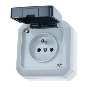 zásuvka 5518N-C02510 S šedá IP54