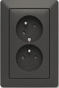 zásuvka dvojnásobná 5513T-C02157 137 matná černá/bílá