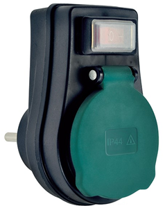 zásuvka průběžná 1x230 3P IP44 černá