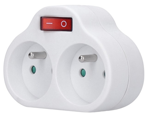 adaptér 2x230V 3P + vyp.
